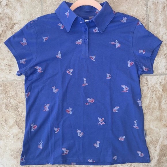 Columbia Tops - Women's Columbia blue South Sand Point Polo‎ PFG Shirt Size M